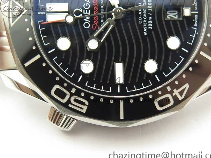 0524 2018 Seamaster Diver 300M OMF Best Edition Black Ceramic Black Dial on SS Bracelet A8800 (Black Balance Wheel) Breathable 7959